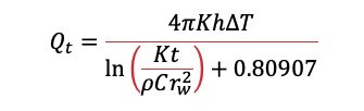 Equation for Heat Production Rate Required to Achieve Specified Thermal Drawdown over Time