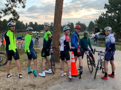 Cyclists pose for photo