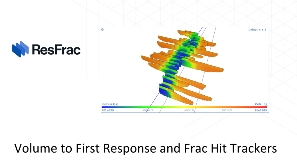 Volume to first response and frac hit trackers