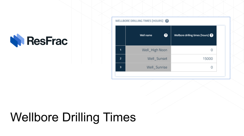 Wellbore drilling times allow you to introduce new wells into a simulation partway through, rather than having all wells present from the start.
